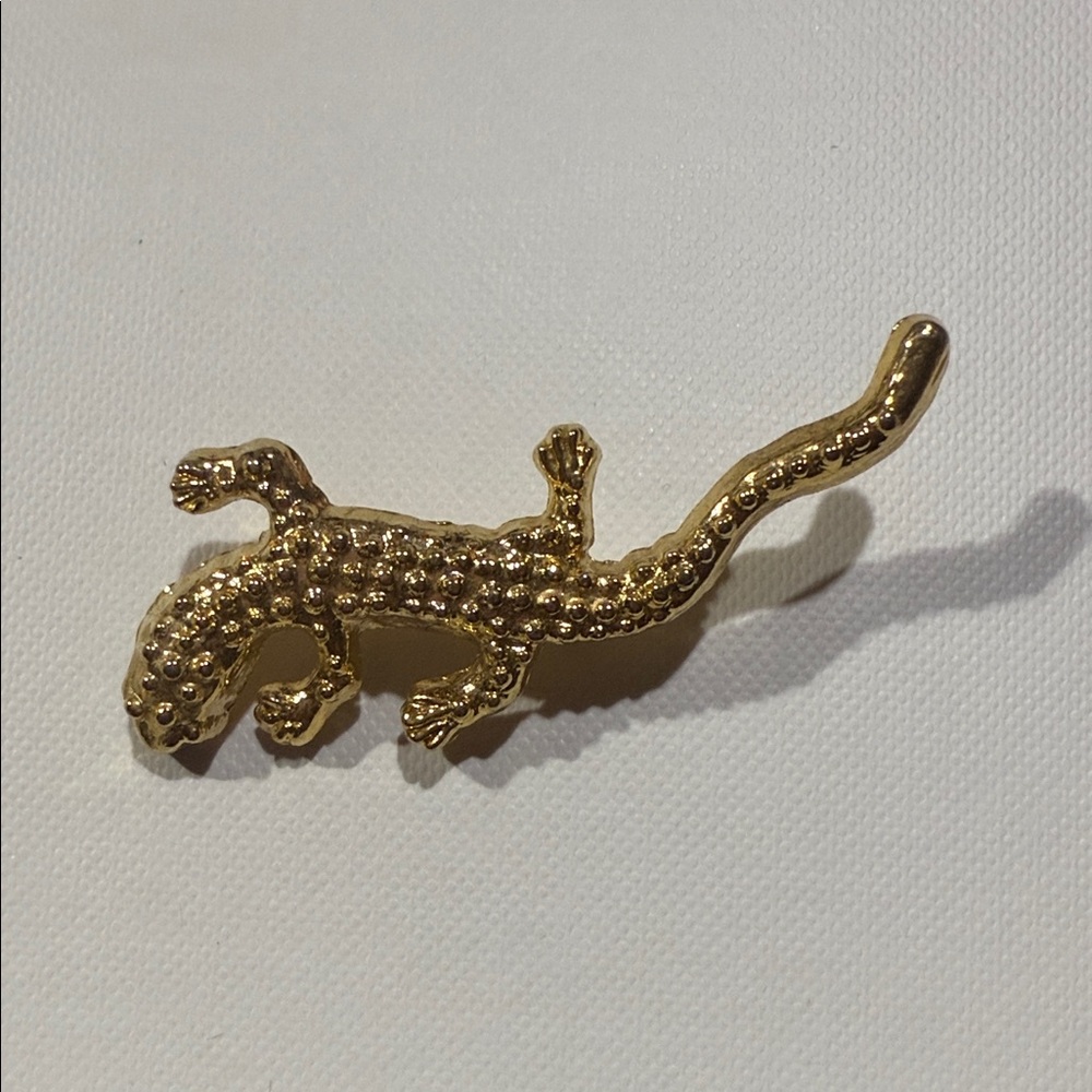 Gold Lizard Brooch Pin